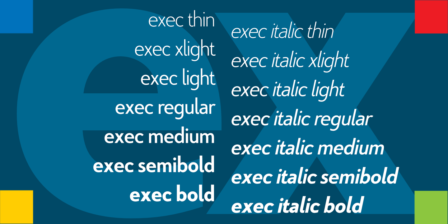 Exec Medium Font preview